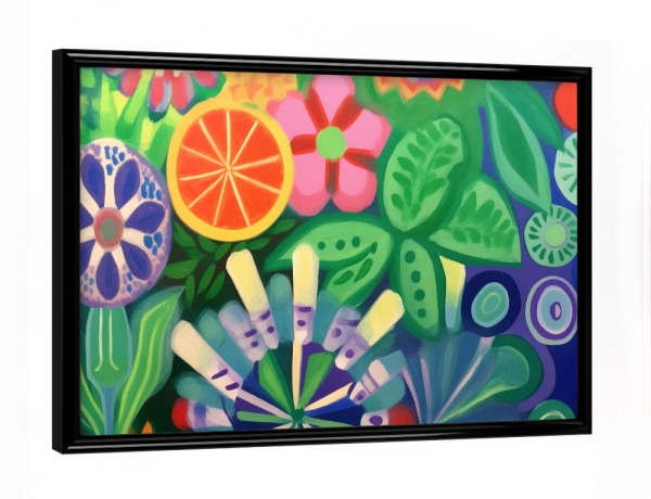 Poster mit schwarzem Rahmen "Bunte Sommerwiese" artboxONE - Natur,Floral,Abstrakt