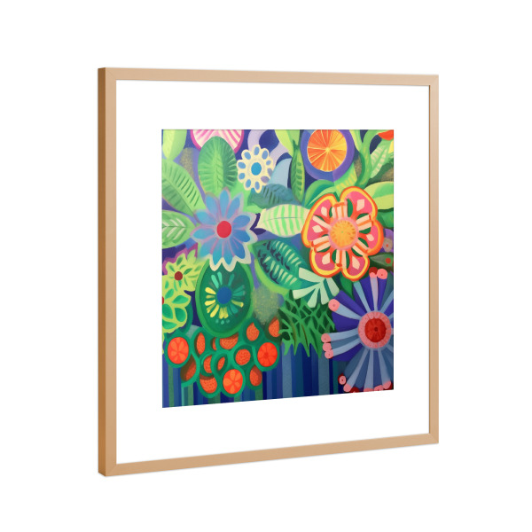 Poster mit Rahmen Kupfer "Bunte Blütenharmonie" artboxONE - Natur,Floral,Abstrakt
