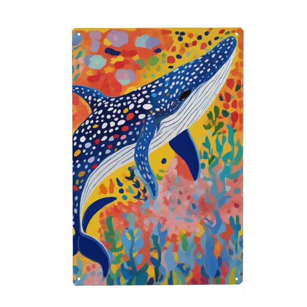Metall Poster "Gefleckter Wal" artboxONE - Für Kinder,Tiere
