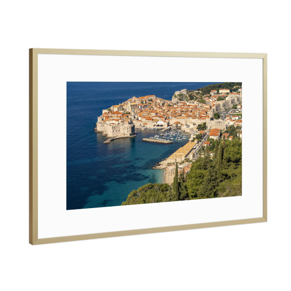 Poster mit Rahmen Gold "Dubrovnik" artboxONE - Natur,Reise / Länder