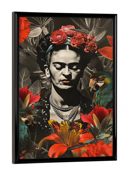 Poster mit schwarzem Rahmen "Vintage frida kahlo" artboxONE - Natur,Floral,Menschen