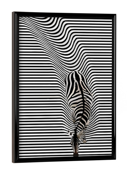 Poster mit schwarzem Rahmen "Abstract zebra" artboxONE - Tiere,Abstrakt,Schwarzweiß