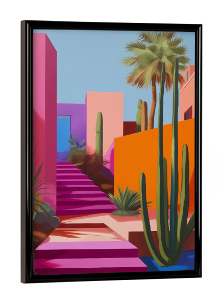 Poster mit schwarzem Rahmen "Palm Springs Pop" artboxONE - Architektur,Geometrie,Städte / Los Angeles