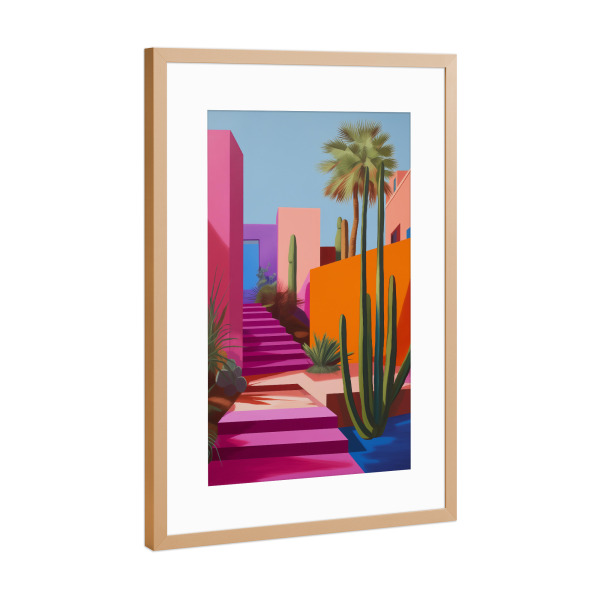 Poster mit Rahmen Kupfer "Palm Springs Pop" artboxONE - Architektur,Geometrie,Städte / Los Angeles