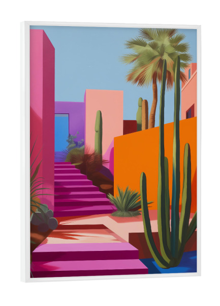 Poster mit weißem Rahmen "Palm Springs Pop" artboxONE - Architektur,Geometrie,Städte / Los Angeles