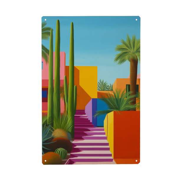 Holzbild "Bunte Architektur-Träume" artboxONE - Architektur,Geometrie,Städte / Los Angeles