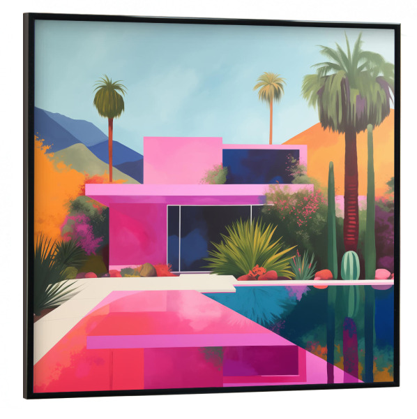 Poster mit schwarzem Rahmen 30x30 cm "Palm Springs Paradise" artboxONE - Natur,Architektur,Geometrie