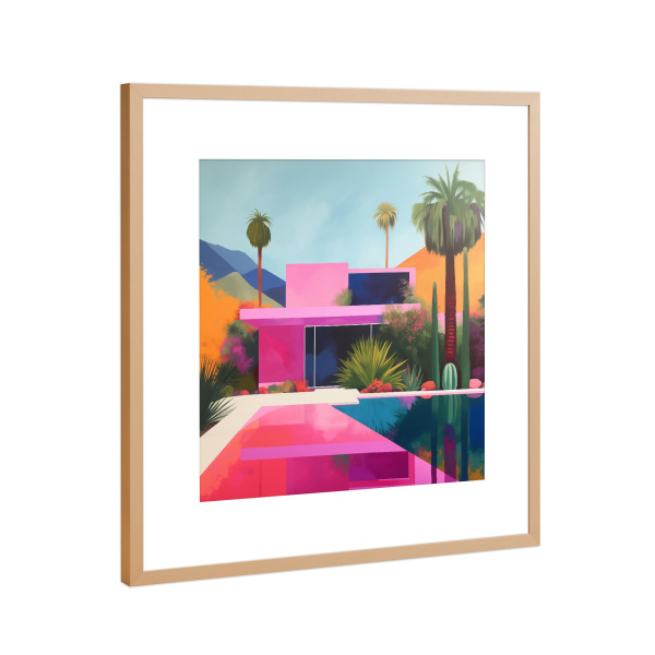 Poster mit Rahmen Kupfer "Palm Springs Paradise" artboxONE - Natur,Architektur,Geometrie