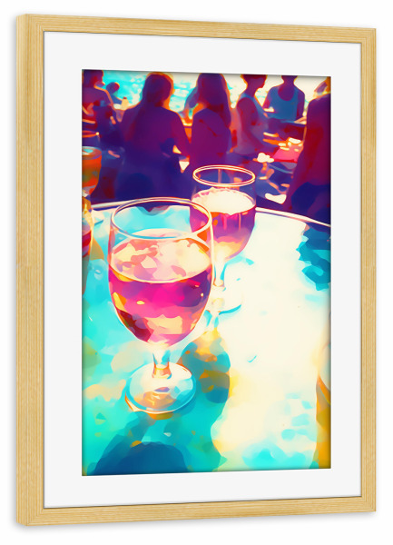 Poster mit Rahmen kiefer "Bunter Pooltraum" artboxONE - Abstrakt,Reise / Strand und Meer,Essen & Trinken / Alkohol