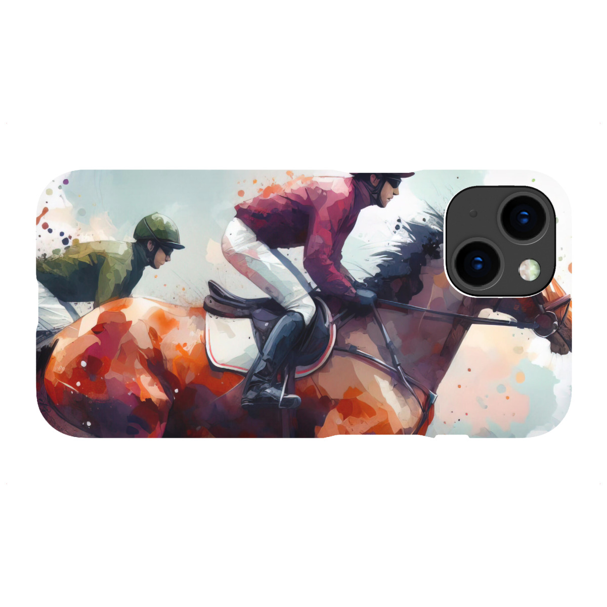 "Pferderennen in Aquarell M"für iPhone - Premium-Case Handyhülle artboxONE