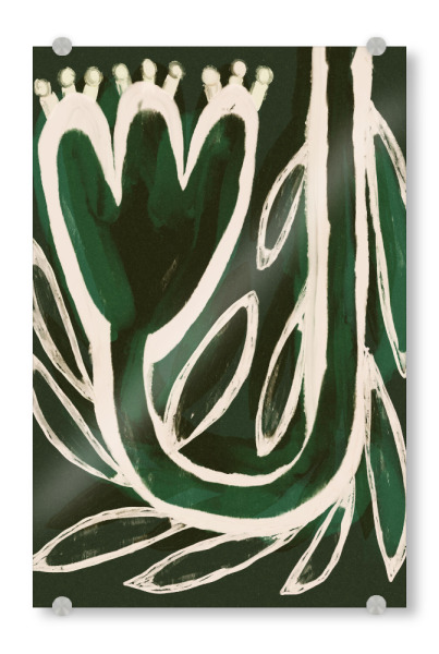 Acrylglasbild "Nach Oben (Version Grün)" artboxONE - Floral,Abstrakt,Für Mama