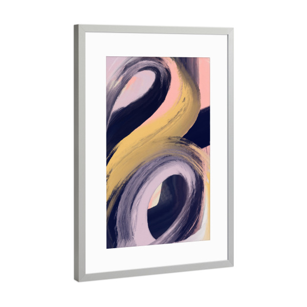 Poster mit Rahmen Silber "Abstrakte Schlaufen" artboxONE - Abstrakt