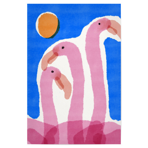 Poster 30x20 cm "Drei Flamingos" artboxONE - Tiere,Abstrakt,Für Mama