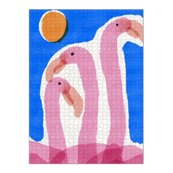 Puzzle Ravensburger "Drei Flamingos" artboxONE - Tiere,Abstrakt,Für Mama