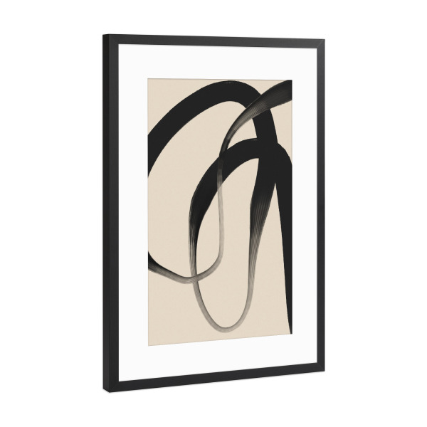 Poster mit Rahmen Schwarz (Metallic) "Black Strokes (24)" artboxONE - Abstrakt,Für Mama,Für Papa