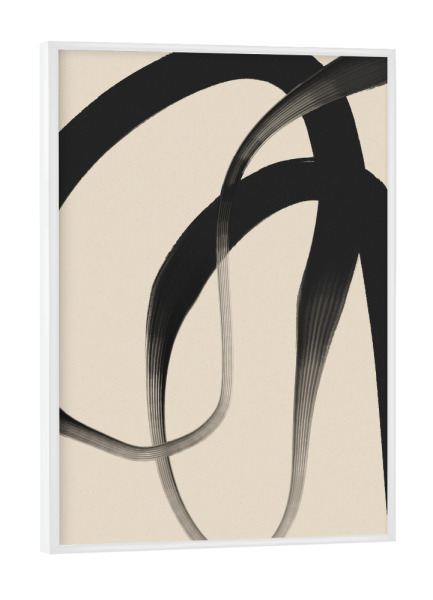 Poster mit weißem Rahmen "Black Strokes (24)" artboxONE - Abstrakt,Für Mama,Für Papa