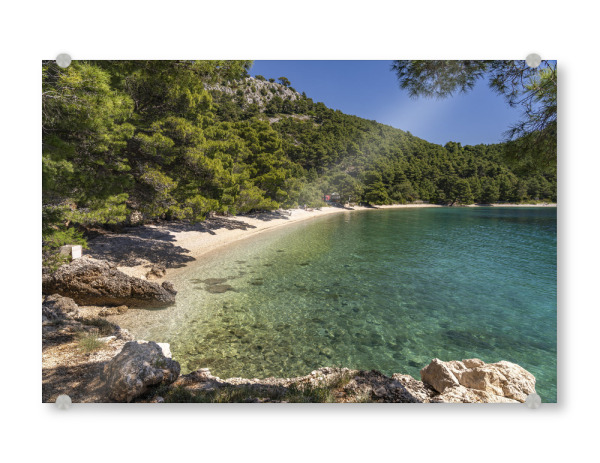 Acrylglasbild "Duba Beach Kroatien" artboxONE - Reise / Strand und Meer