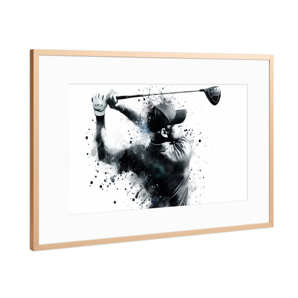 Poster mit Rahmen Kupfer "Golfspieler F" artboxONE - Sport,Sport / Motivation