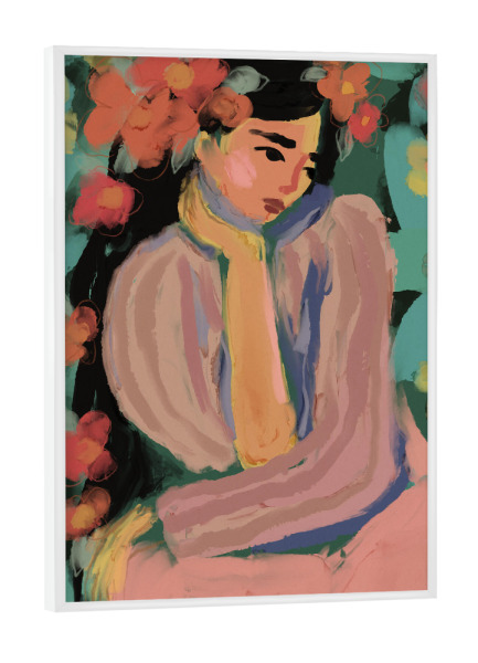 Poster mit weißem Rahmen "Sora In Flower Garden" artboxONE - Floral,Menschen,Für Mama