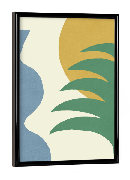 Poster mit schwarzem Rahmen "Mediterranes abstraktes Goldgrün" artboxONE - Natur,Abstrakt