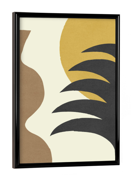 Poster mit schwarzem Rahmen "Mediterranes abstraktes Goldbraun" artboxONE - Natur,Abstrakt