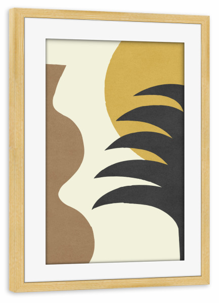 Poster mit Rahmen kiefer "Mediterranes abstraktes Goldbraun" artboxONE - Natur,Abstrakt