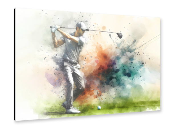 Alu-Dibond "Golfspieler J" 30x20 cm artboxONE