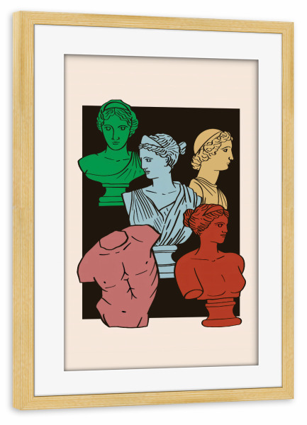 Poster mit Rahmen kiefer "Klassische Büsten" artboxONE - Abstrakt