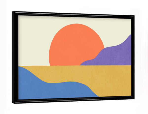 Poster mit schwarzem Rahmen "Sunset Island bunt" artboxONE - Natur,Abstrakt