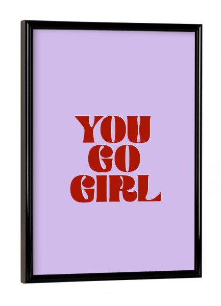 Poster mit schwarzem Rahmen "Du gehst, Mädchen" artboxONE - Typografie,Natur,Menschen,Liebe,Lustig