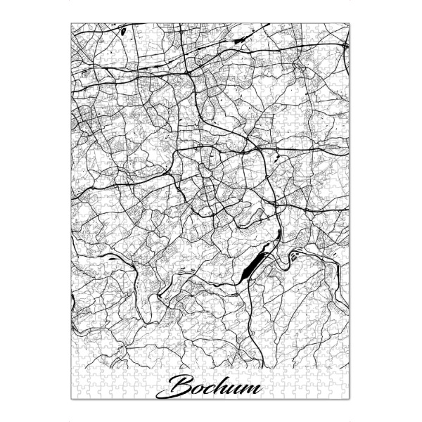 Puzzle Ravensburger "Bochum City Map" artboxONE - Schwarzweiß,Städte / Weitere,Kartografie