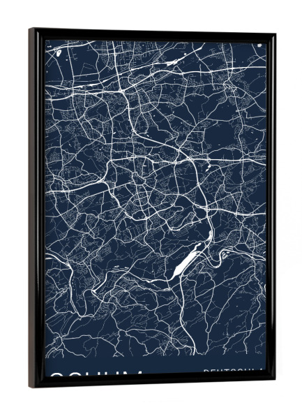 Poster mit schwarzem Rahmen "Bochum Karte" artboxONE - Städte / Weitere,Kartografie