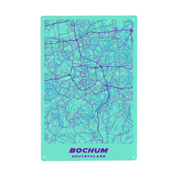 Holzbild "Bochum als Citymap" artboxONE - Städte / Weitere,Kartografie