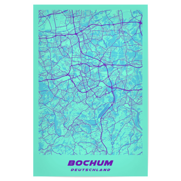 Poster "Bochum als Citymap" artboxONE - Städte / Weitere,Kartografie
