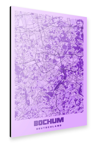 Alu-Dibond "CityMap Bochum" 30x20 cm artboxONE