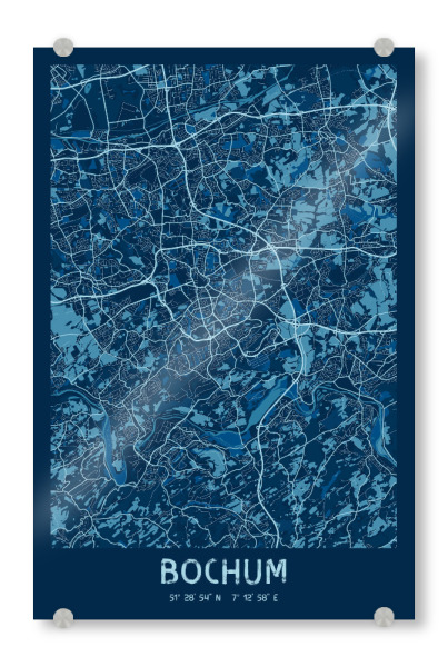 Acrylglasbild "Stadtplan Bochum" artboxONE - Städte / Weitere,Kartografie