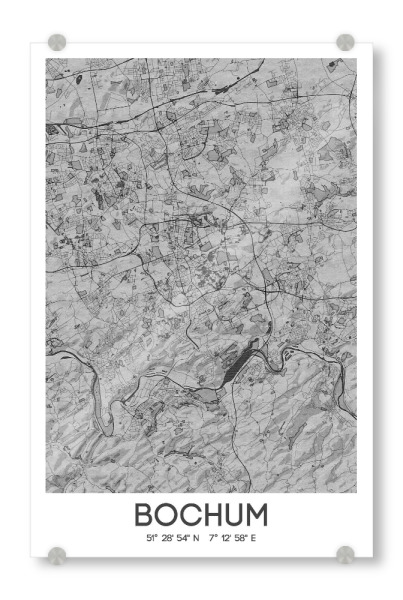 Acrylglasbild "Stadtplan von Bochum" artboxONE - Städte / Weitere,Kartografie