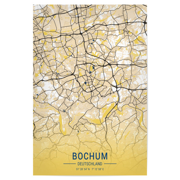 Poster "Plan von Bochum" artboxONE - Städte / Weitere,Kartografie