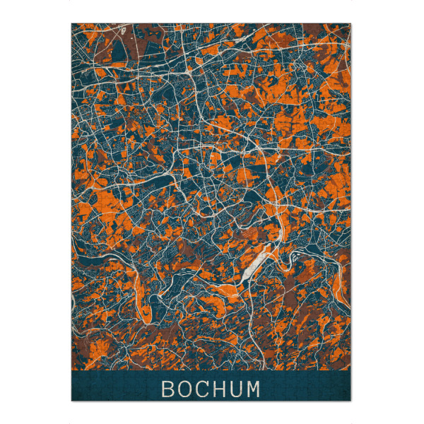 Puzzle Ravensburger "Vintage City Bochum" artboxONE - Städte / Weitere,Kartografie