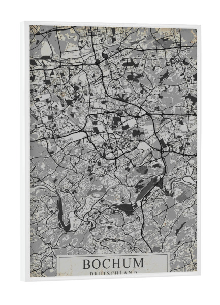 Poster mit weißem Rahmen "Stadt Bochum Vintage" artboxONE - Städte / Weitere,Kartografie