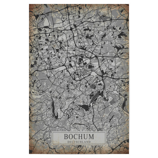 Poster 30x20 cm "Stadt Bochum Vintage" artboxONE - Städte / Weitere,Kartografie