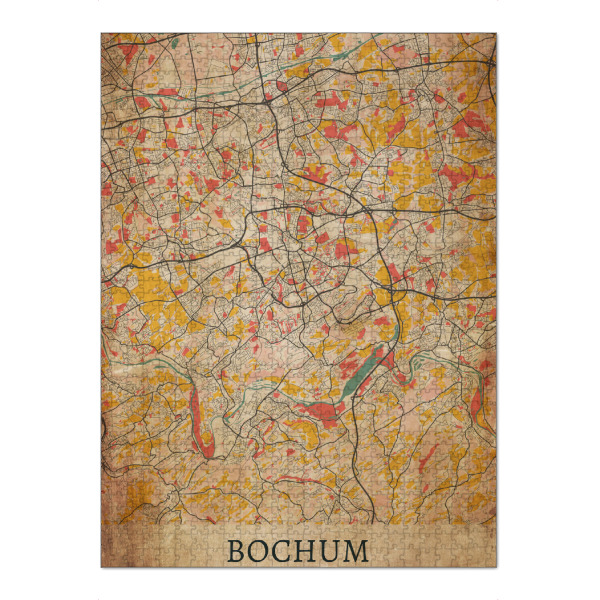 Puzzle Ravensburger "Bochum Retro Map" artboxONE - Städte / Weitere,Kartografie