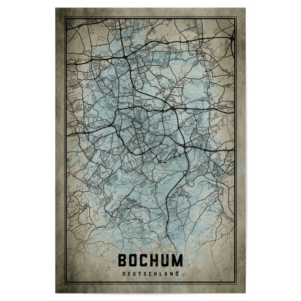 Poster 30x20 cm "Bochum Retro City" artboxONE - Städte / Weitere,Kartografie