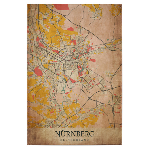 Poster "Retro Nürnberg" artboxONE - Städte / Weitere,Kartografie