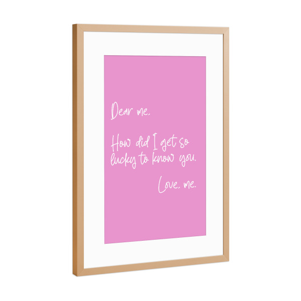 Poster mit Rahmen Kupfer "Liebe mich" artboxONE - Typografie,Natur,Comic,Menschen,Liebe