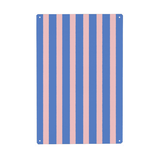 Holzbild "Einfaches Streifenmuster Blau Rosa" artboxONE - Abstrakt - Blau,Rosa,Bunt,Lebendig,Streifen,Muster,Linien,Minimal