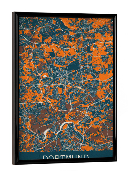 Poster mit schwarzem Rahmen "Dortmund Vintage Map" artboxONE - Städte / Weitere,Kartografie