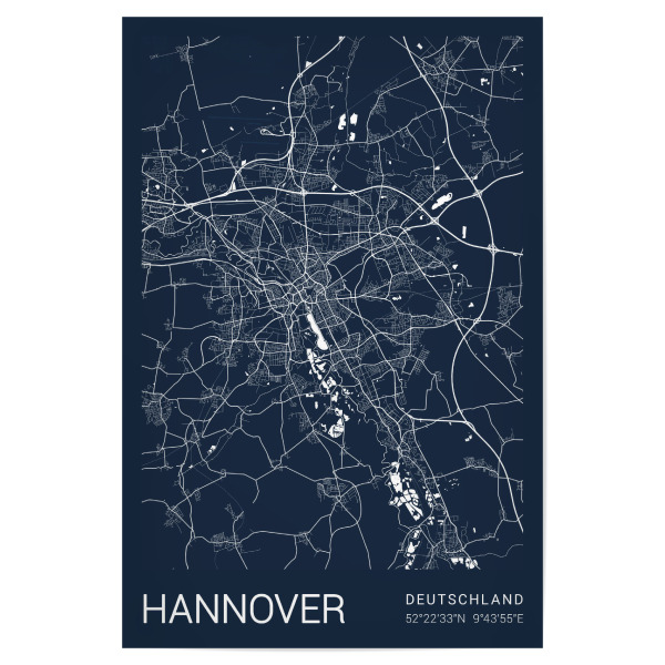 Poster 30x20 cm "Hannover Stadt" artboxONE - Städte / Weitere,Kartografie