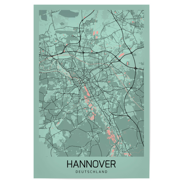 Poster 30x20 cm "Deutschland Hannover" artboxONE - Städte / Weitere,Kartografie