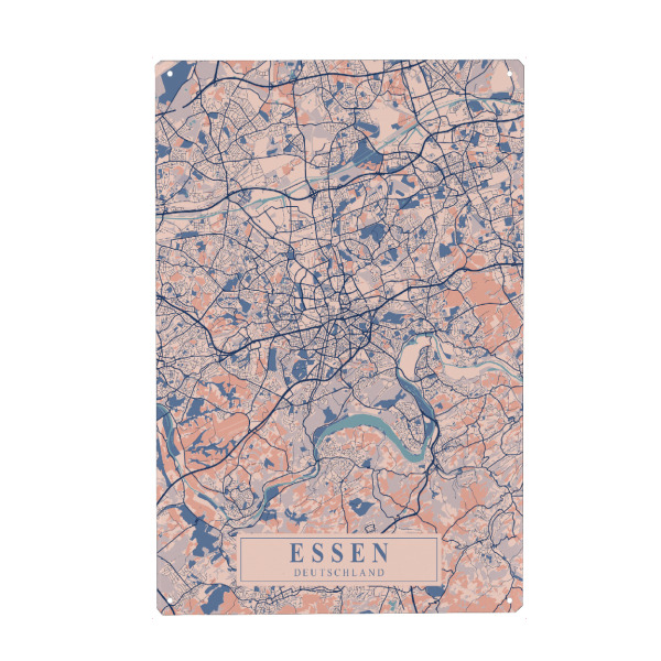 Metall Poster "Essen City Deutschland" artboxONE - Städte / Weitere,Kartografie
